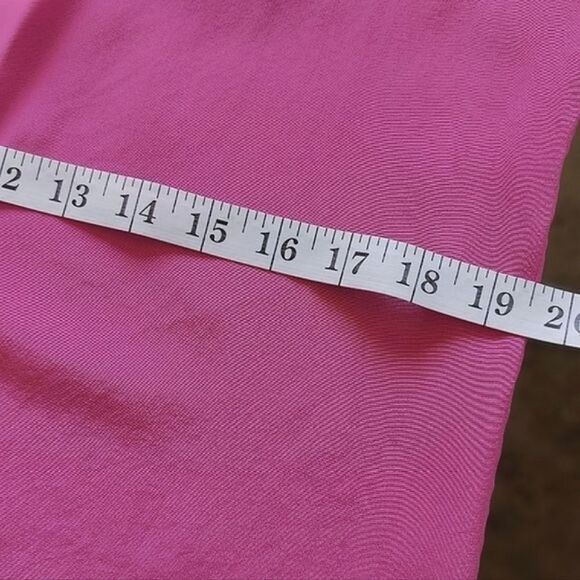 Vtg fuschia silk faux wrap shawl collar blouse - Picture 7 of 15